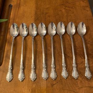 Oneida MANSION HALL Stainless Distinction Deluxe 8 Iced Teaspoons Flatwa…